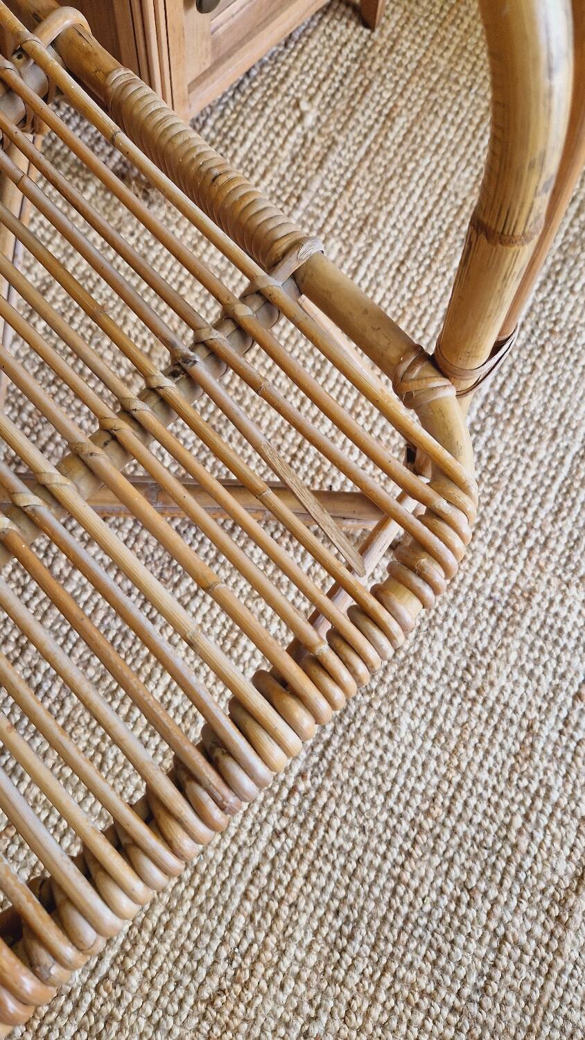 Pair of rattan armchairs