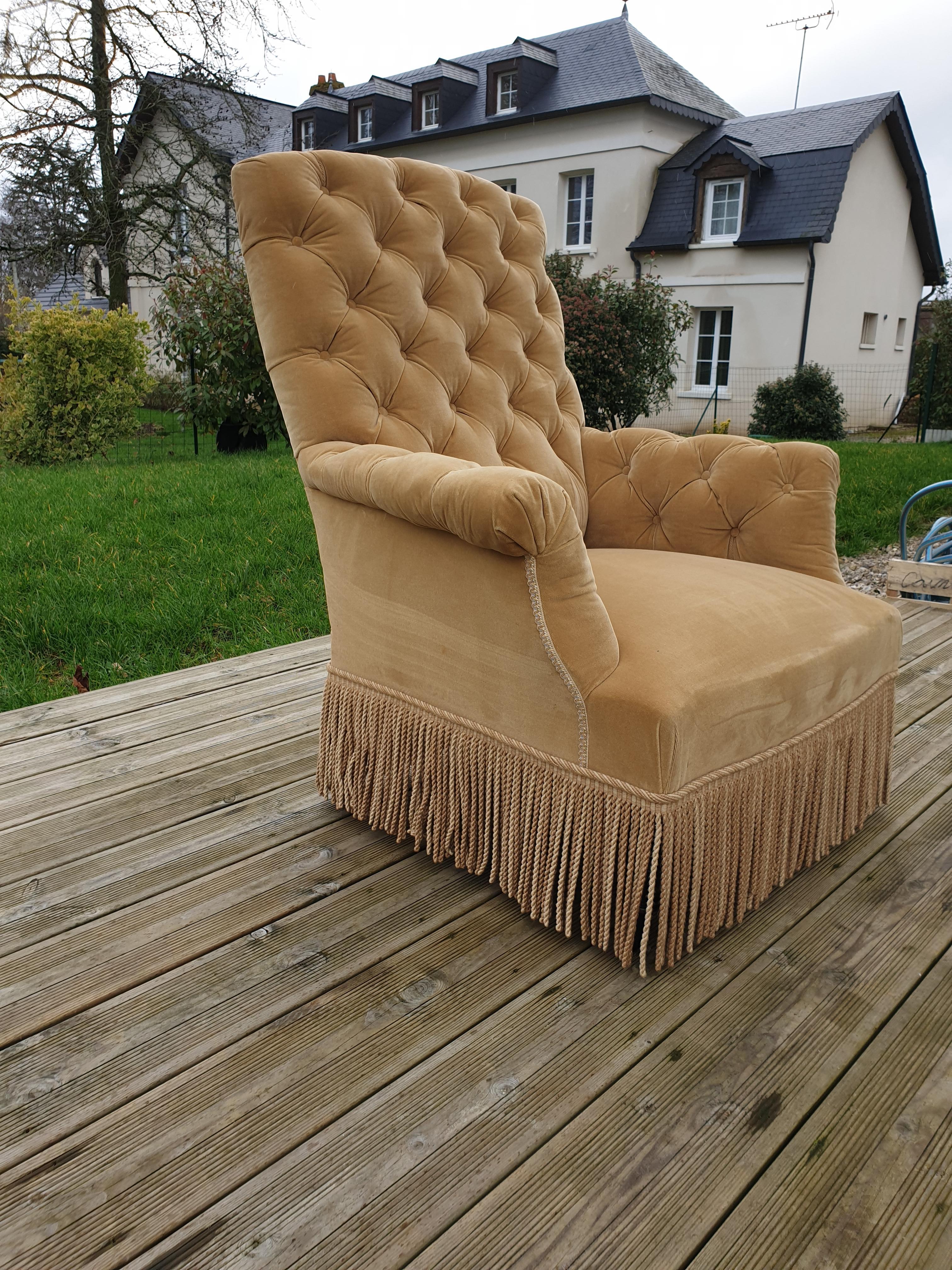 Padded gold toad chair