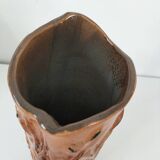 Stoneware vase signed LM, organic style, 70s/90s