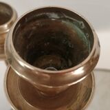 Pair of candelabras, brass candle holders