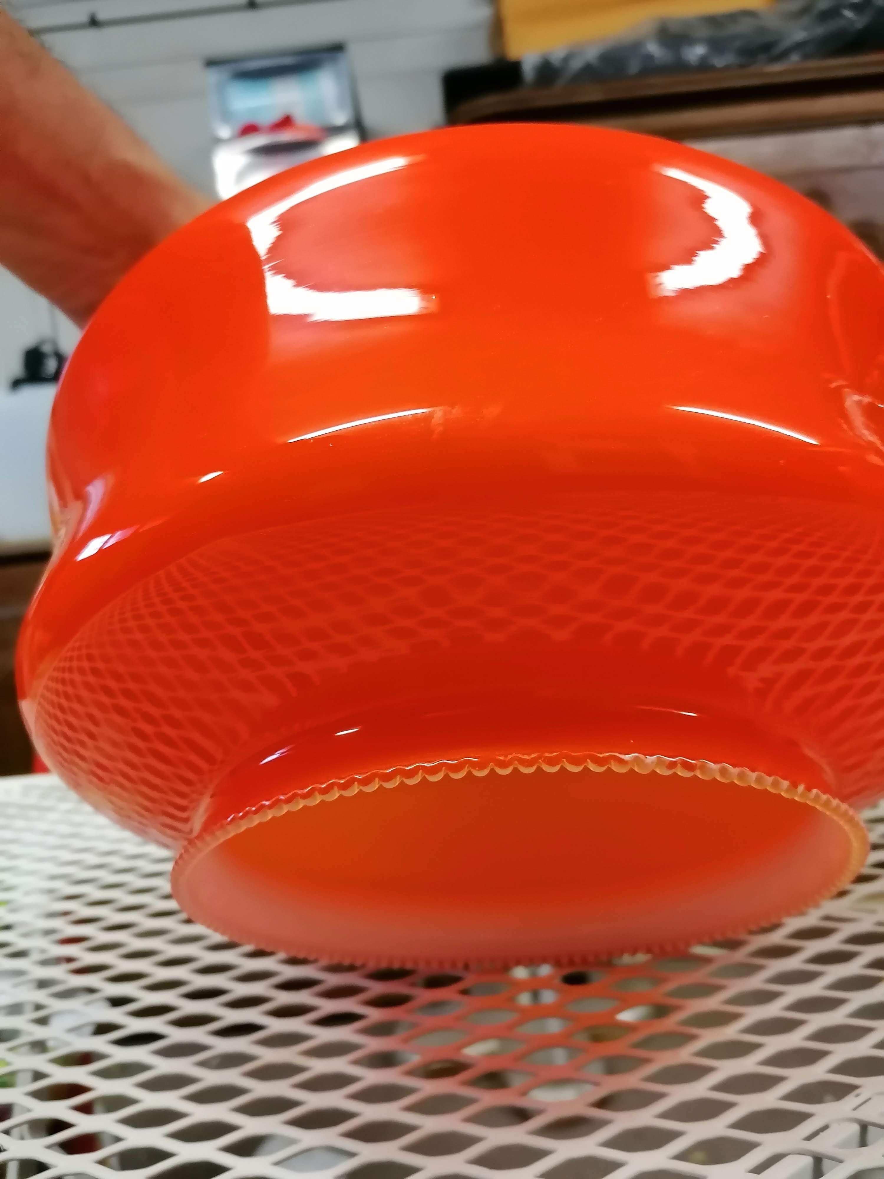 Orange opaline luminaire 70's