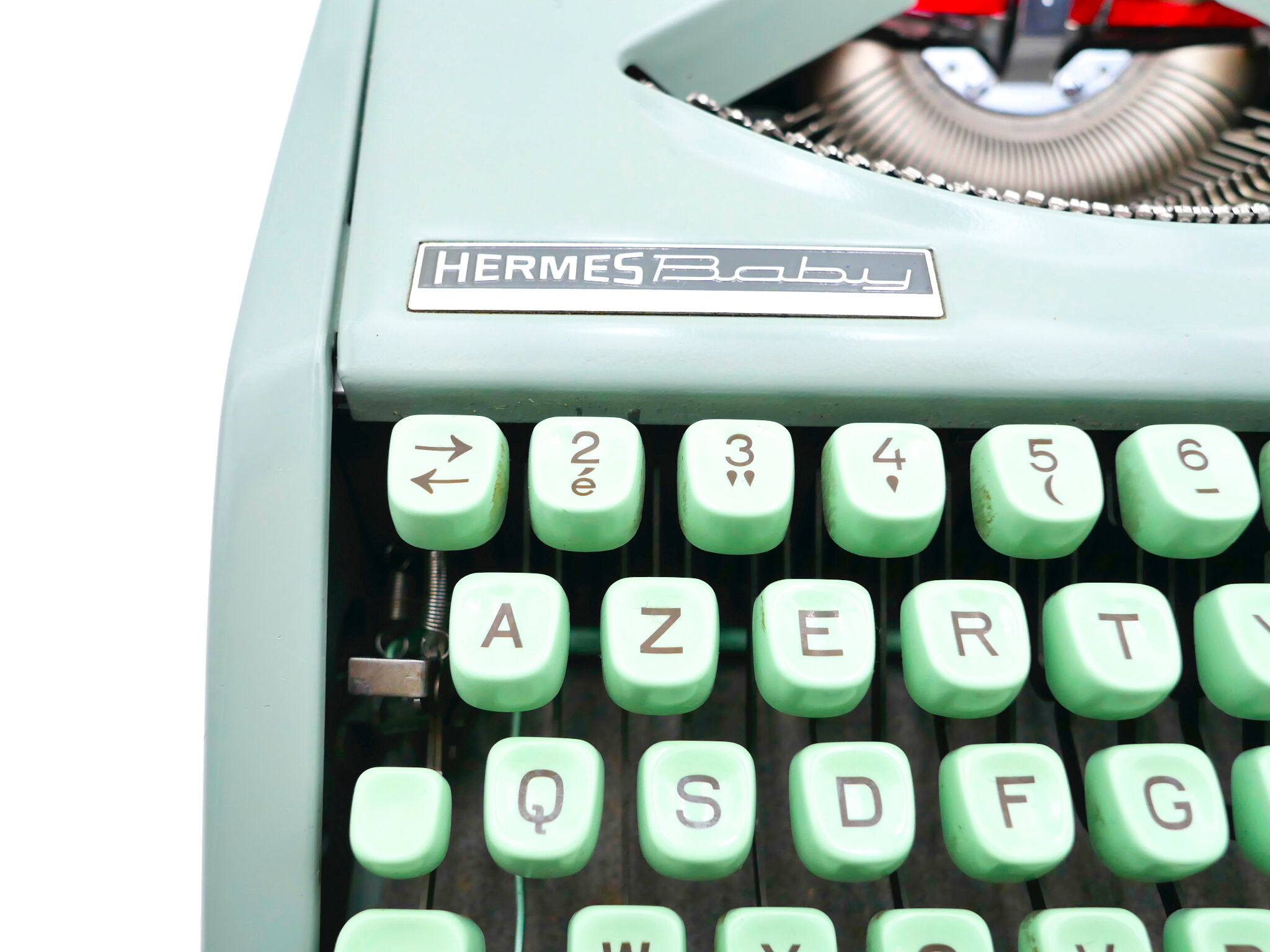 Green lime leaf typewriter hermes