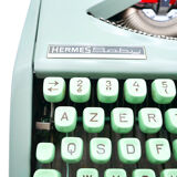 Green lime leaf typewriter hermes