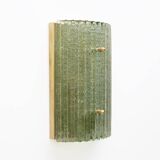 Pair of Modern Brass and Murano Glass Grit Sconces