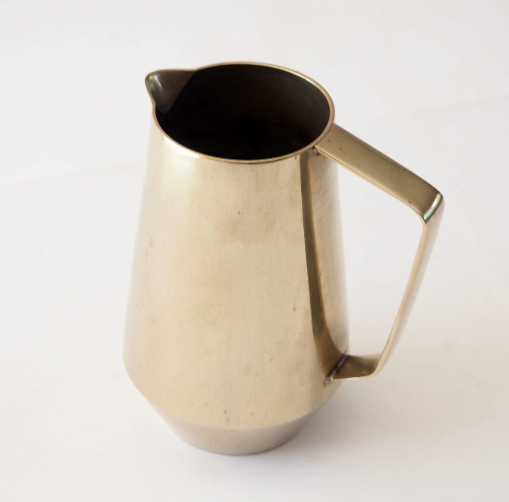 Duo of bronze pitchers