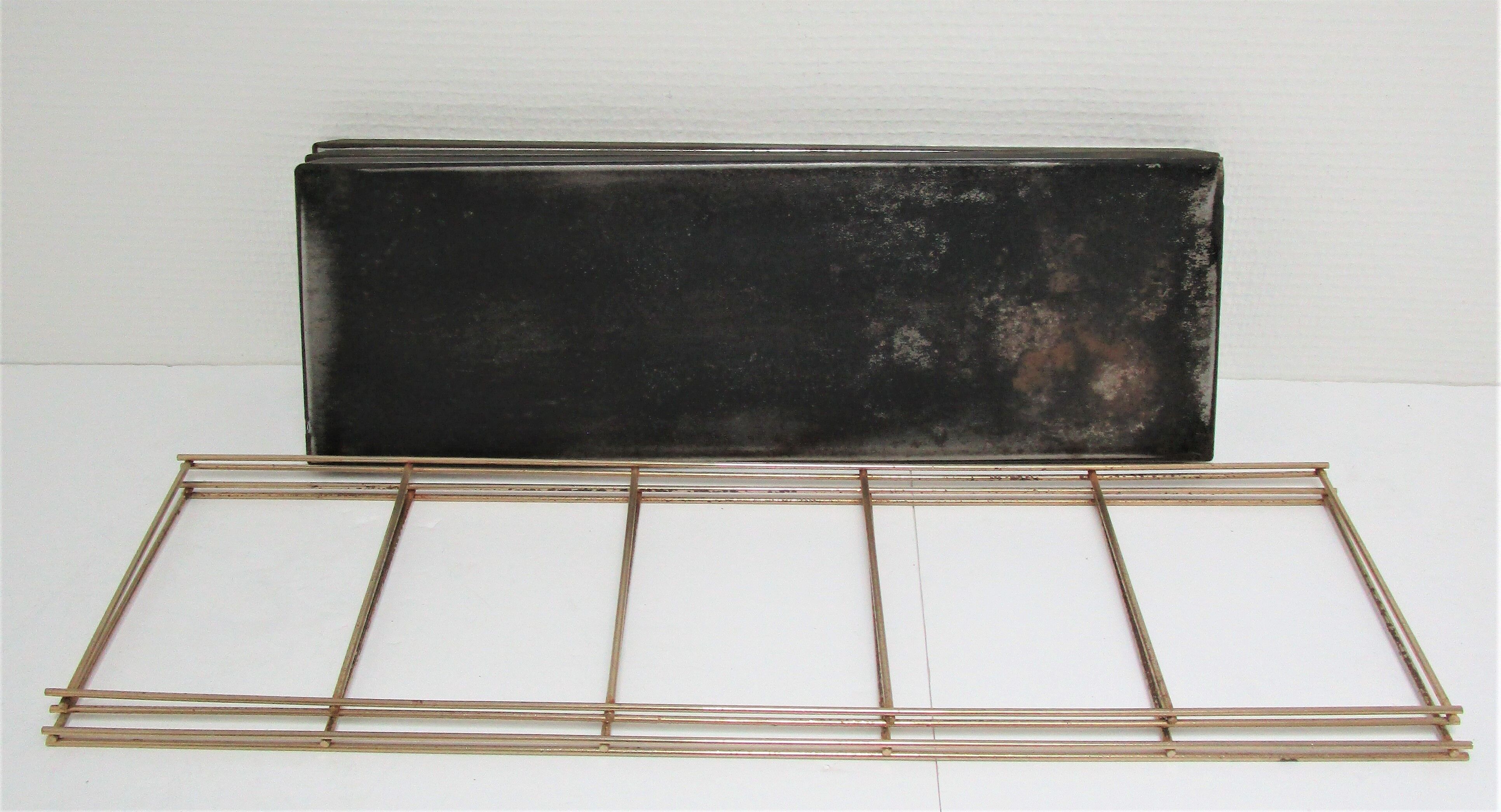 Wall shelf black metal weathered metal