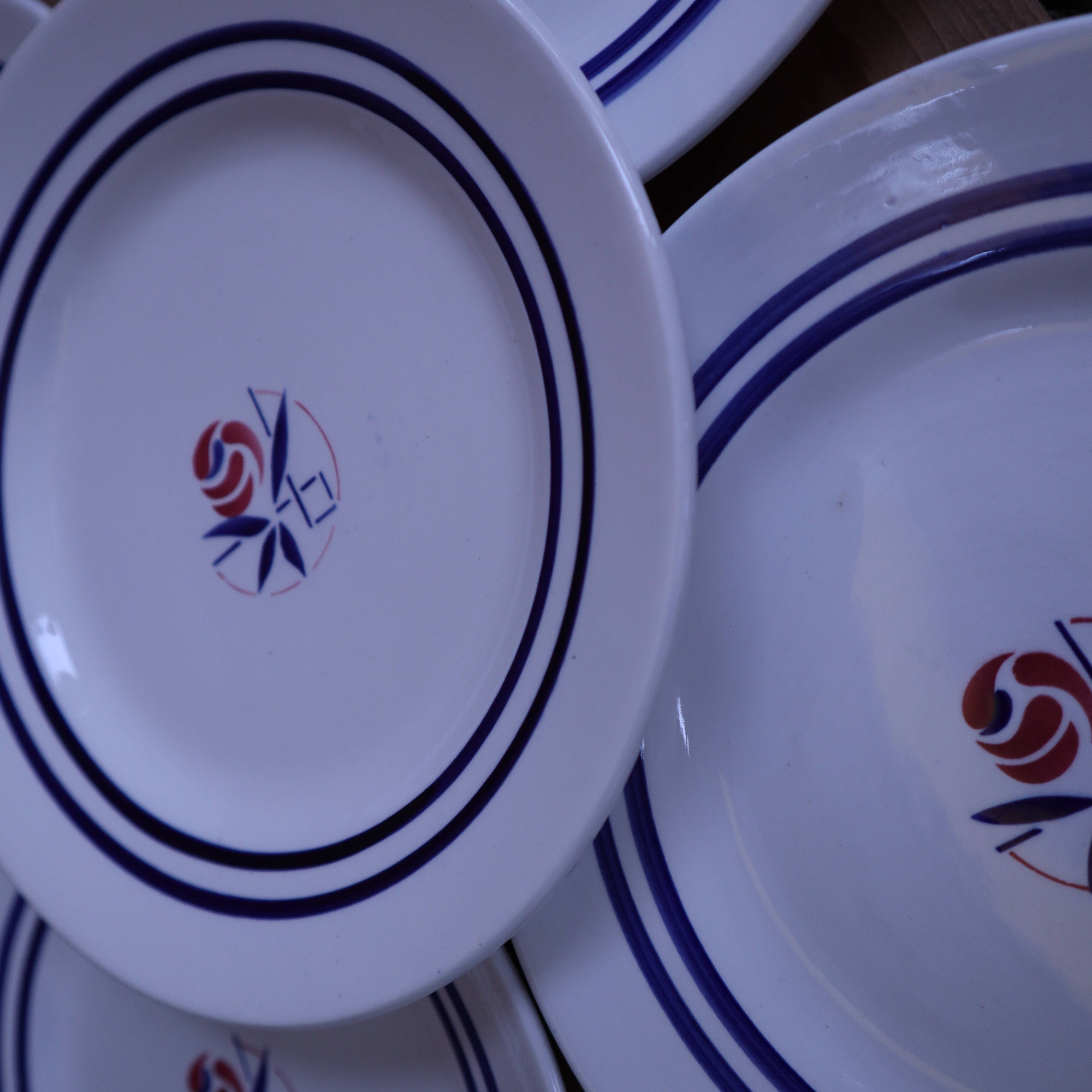 Set of 6 dessert plates Sarreguemines model Marianne
