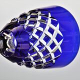 Baccarat crystal wine glass model Burgos cobalt blue