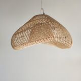 Small rattan lampshade in the shape of a braided hat