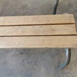 Pair of vintage metal and wood school benches