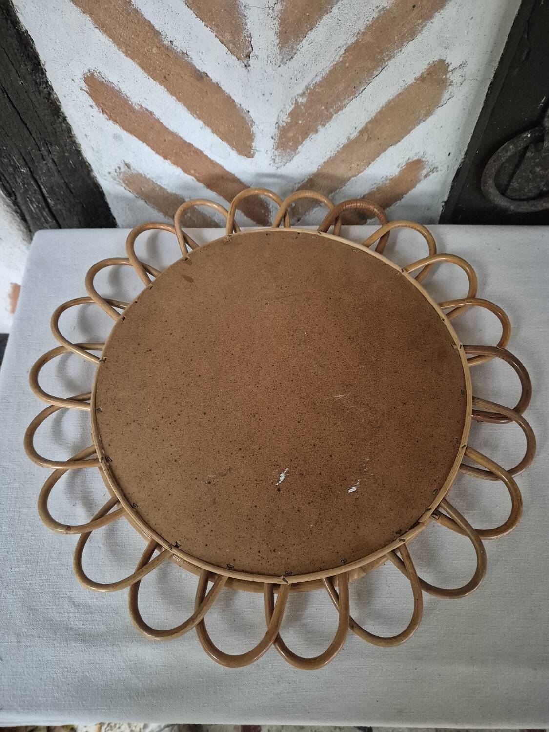 Vintage rattan mirror