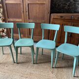 Set of 4 green bistro chairs
