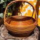 Rare wrapped rattan basket, in the style of Gabriella Crespi / Vivai del Sud.