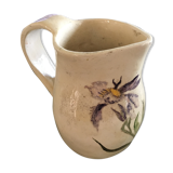 Pitcher with iris decor