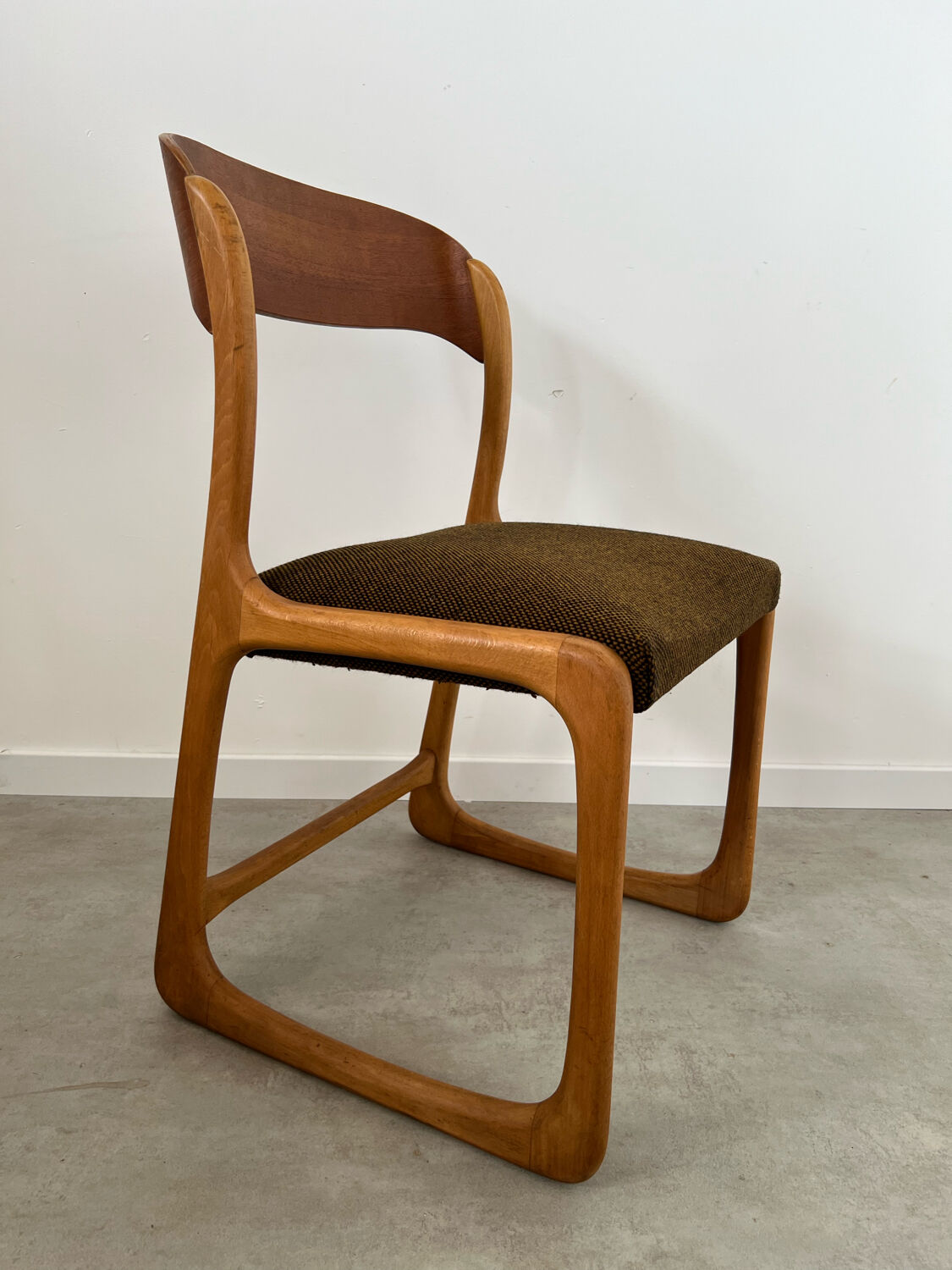 Set of 6 wooden chairs sled baumann vintage / year 60