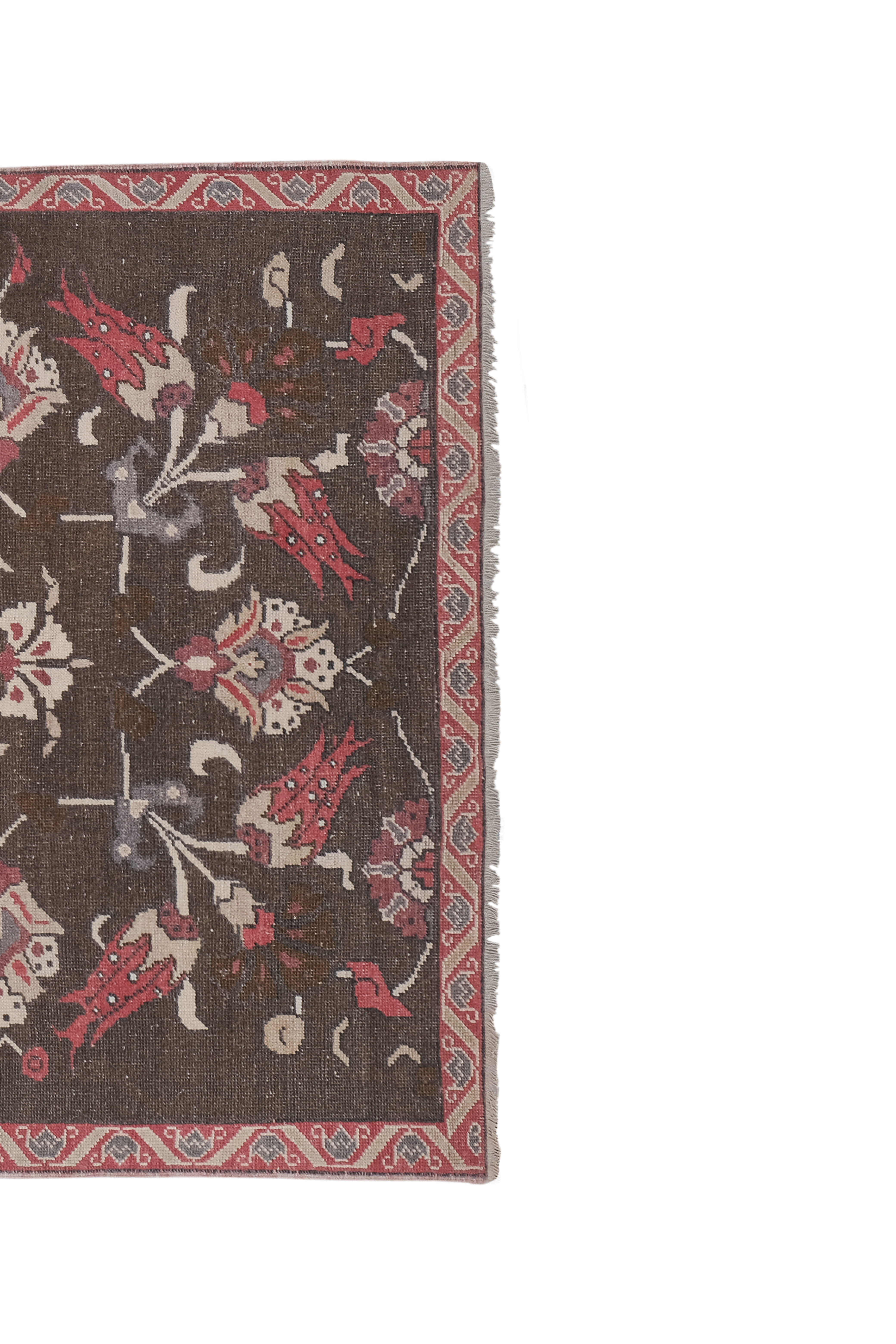 Southwest Wool Rug, Oriental Turkey Oushak Rug with Floral Pattern 4'11" X 8'5"