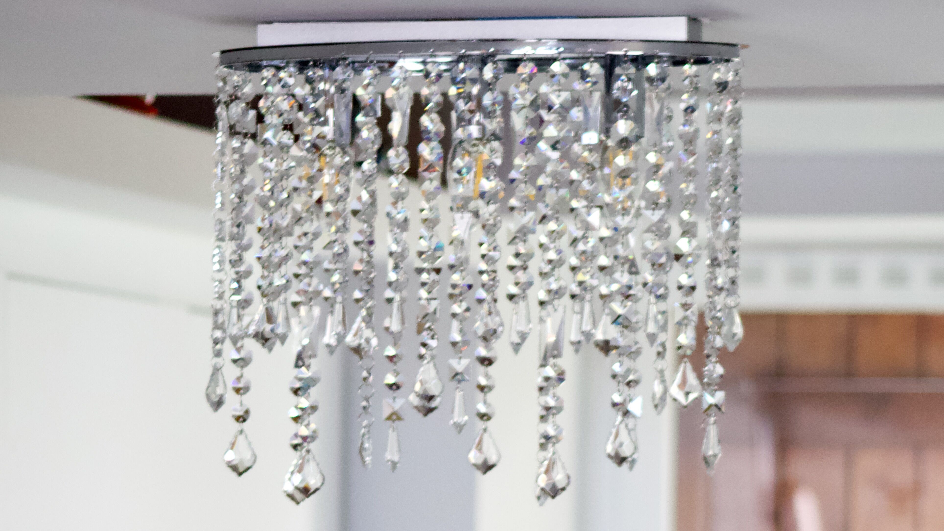 Minimalist glass fringe ceiling light