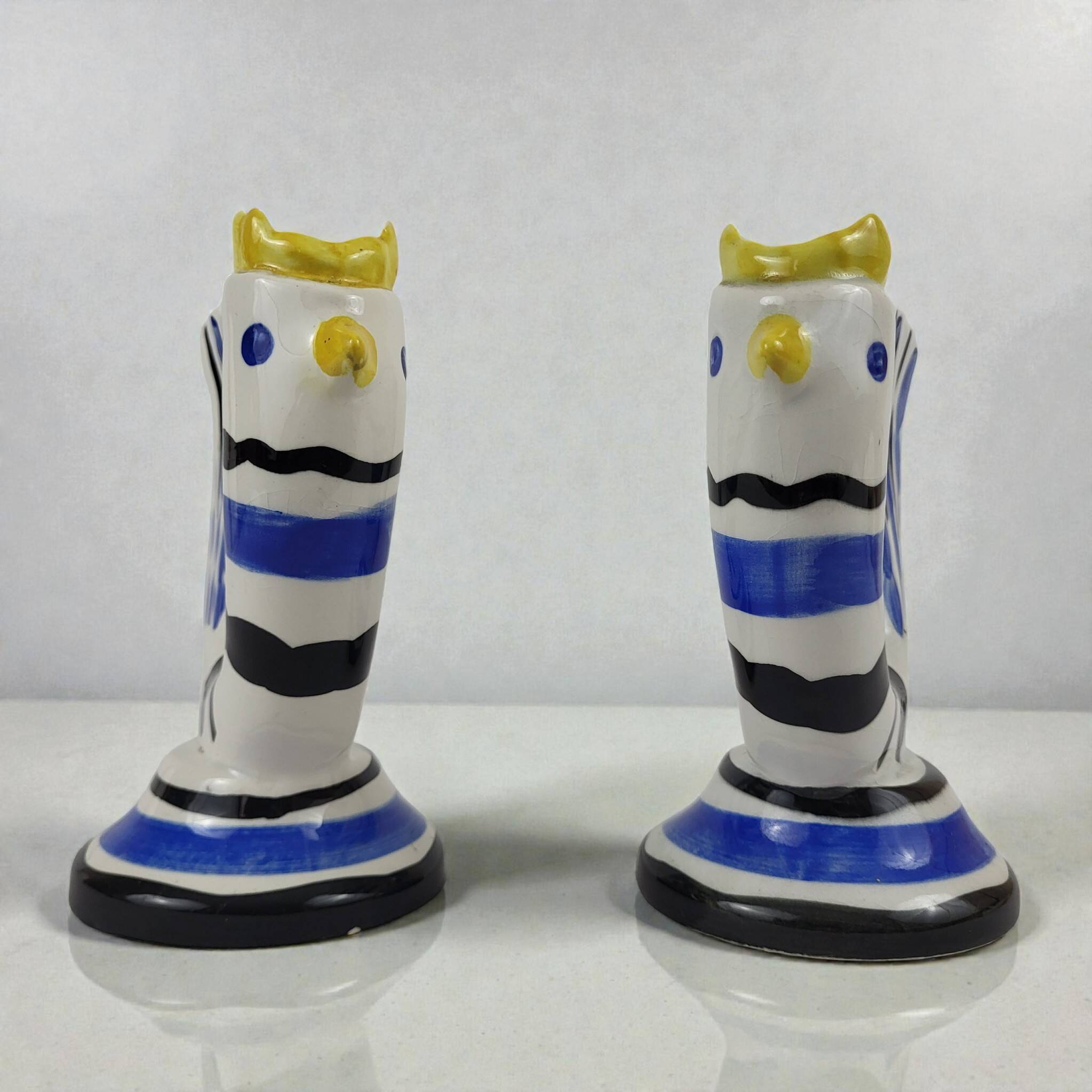 Pair of flower frog vases, Revernay, 1950s