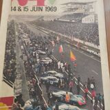 Rare old canvas poster of the 24h00 of Le Mans 1969 authentic edition le mans