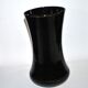 Charles X vase in black opaline with hand-painted floral enamel decoration, 30 cm.