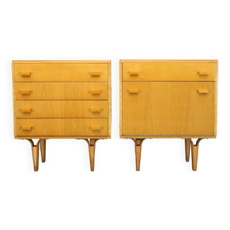 1960s Frantisek Mezulanik Pair of Chest of Drawers, Czechoslovakia