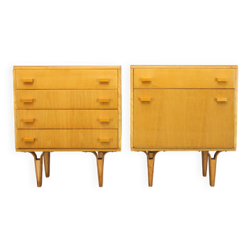 1960s Frantisek Mezulanik Pair of Chest of Drawers, Czechoslovakia