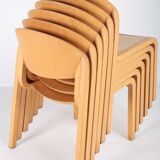 Set of 6 vintage chairs in thermoformed wood