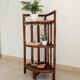 Étagère d' angle vintage bambou et rotin années 70