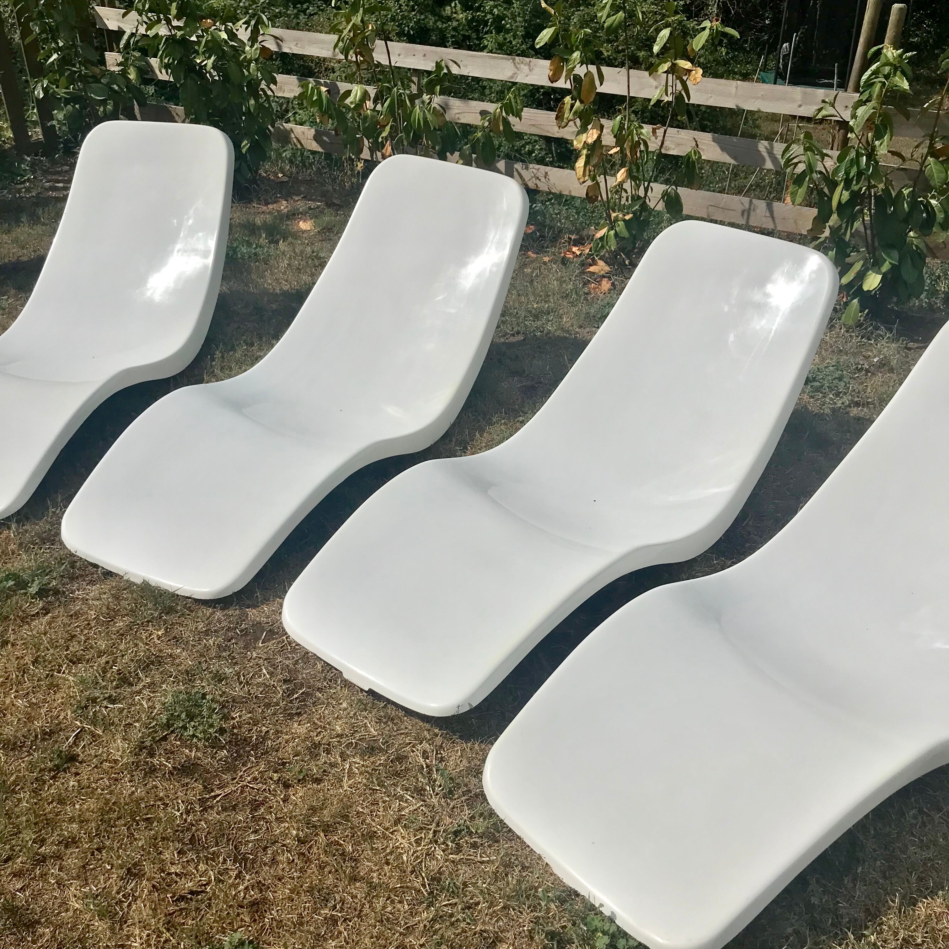 4 Long chairs Charles Zublena Circa 1965