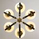 Mid-Century Modern Italian Brass and Opaline Chandelier