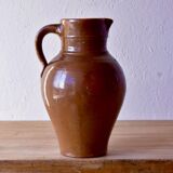 Old large glazed stoneware pitcher - 4 liters