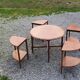 Coffee table nesting tables in cherry wood in classic style from the 60s/70s