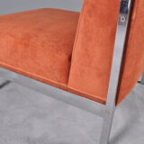 Pair of chrome base armchairs,1970