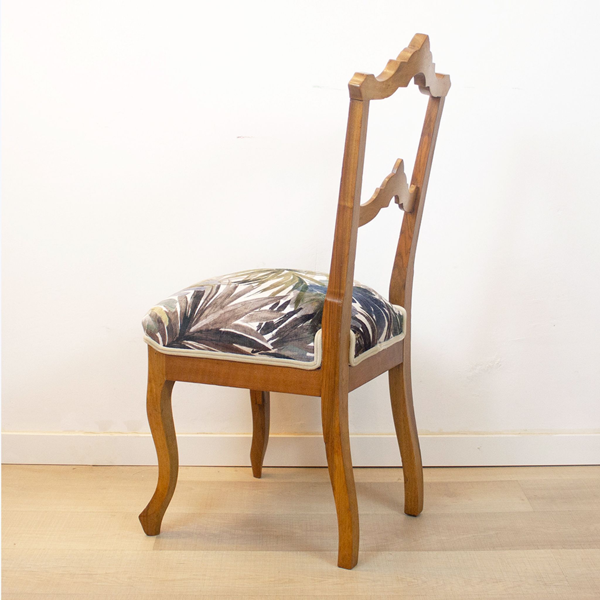 Walnut Alfonsin Era Upholstered Chair, Spain, Circa 1880