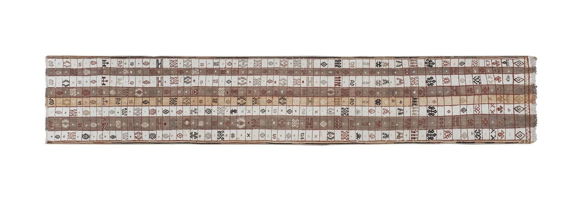 Vintage Turkish hallway rug 60x343 cm