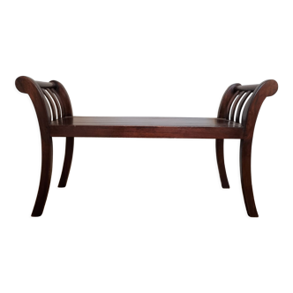 Wooden bench with armrests and moldings