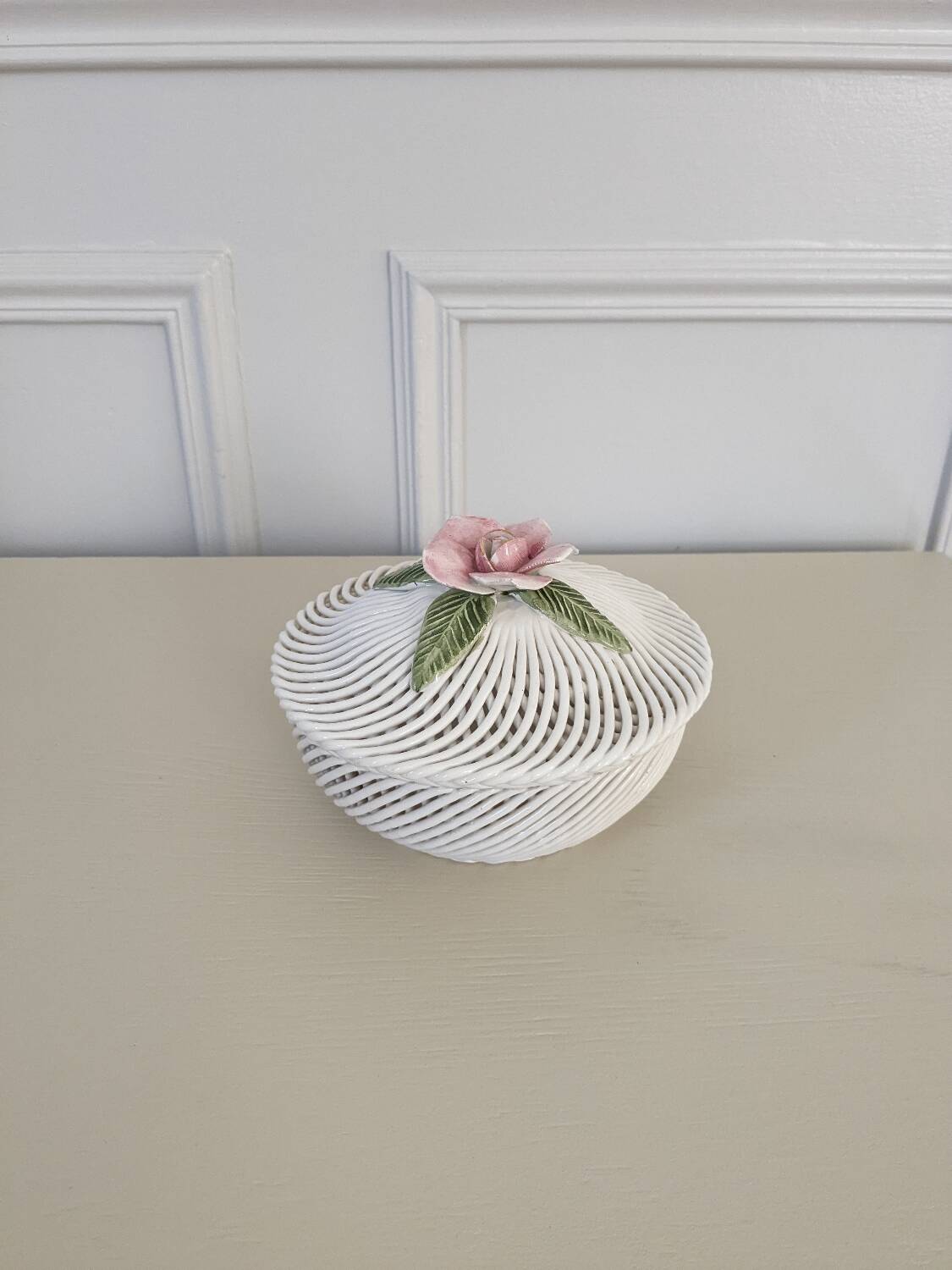 Braided porcelain candy box