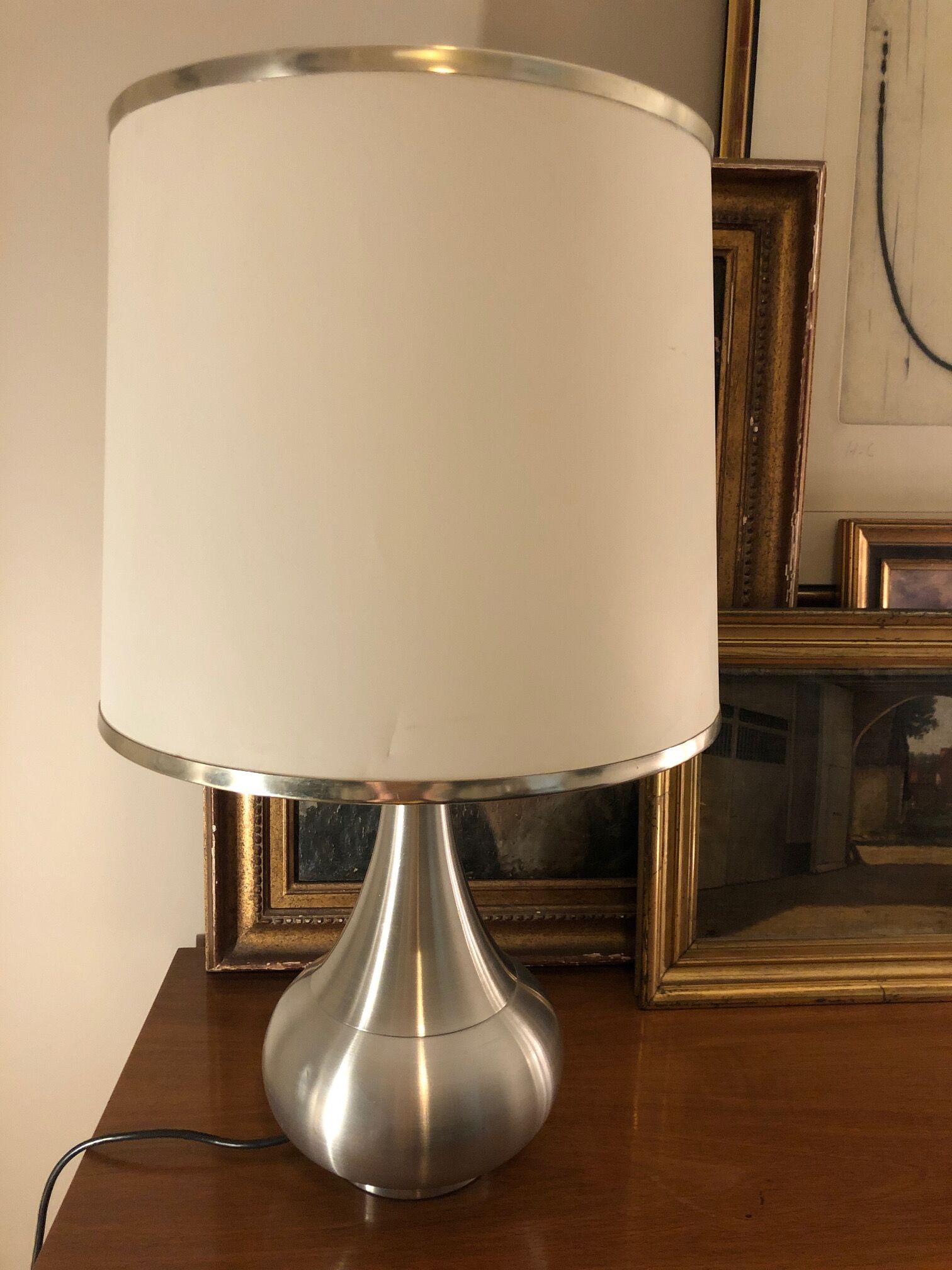 Brushed aluminum lamp 1970