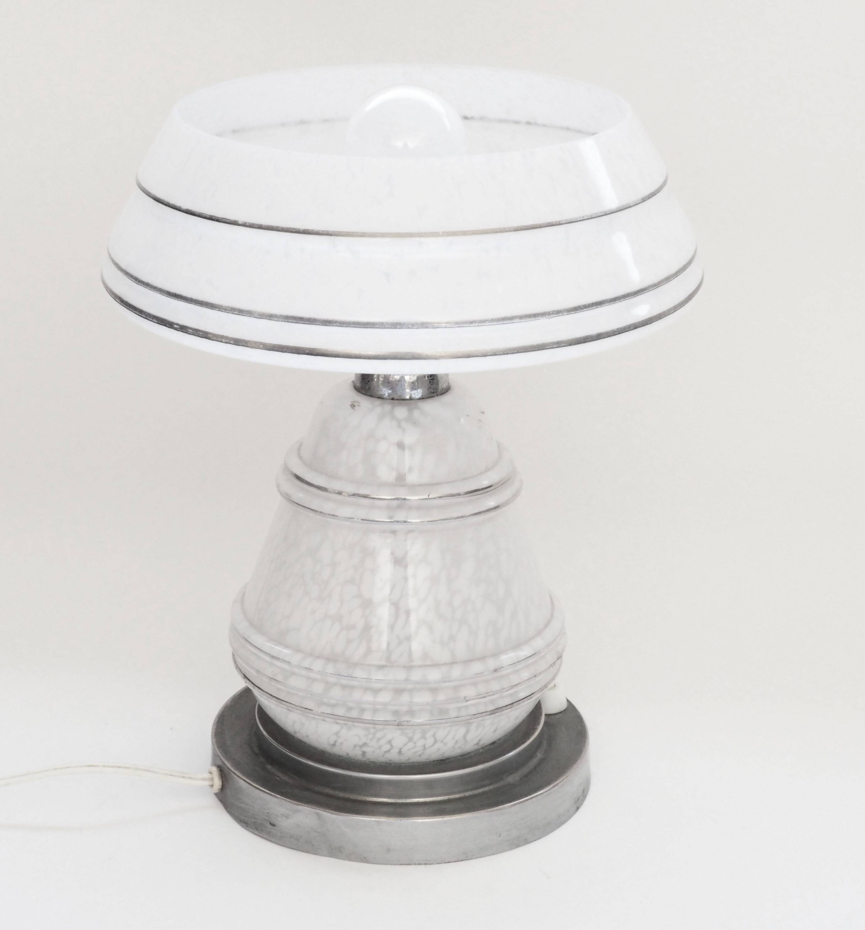 Clichy art deco glass lamp