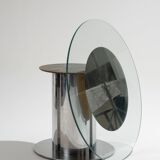 Glass and chrome dining table, antonia astori, 1960s