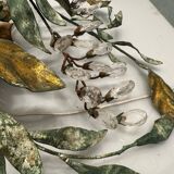 Large Florentine Tole Crystal Flushmount 1960’s