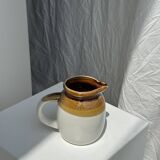 Small two-tone white and brown pitcher Made in China