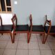 Set or suite of 4 chairs vintage Scandinavian armchairs industrial black solid wood dining room