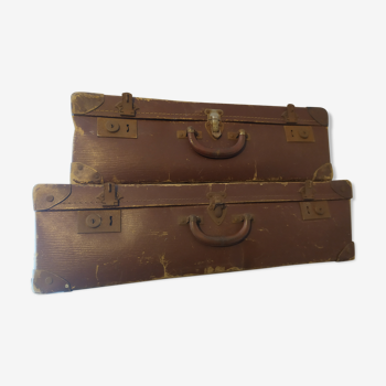 Pair of cardboard suitcases