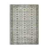 1970s Vintage Turkish Handmade Wool Beige Oversized Area Rug 208x295