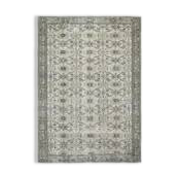 Tapis turc fait main en laine beige surdimensionné 208x295 des années 1970