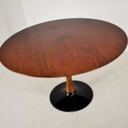 1969s beech round dining table, Czechoslovakia