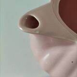 Vintage mid-century ribbed pink powder teapot by Salins.