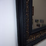 Mirror frame old 80x68 cm wood and stucco restyled black and gold
