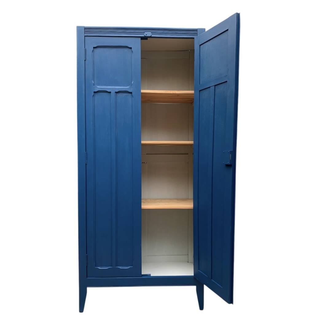1940s Parisian blue paneled wardrobe